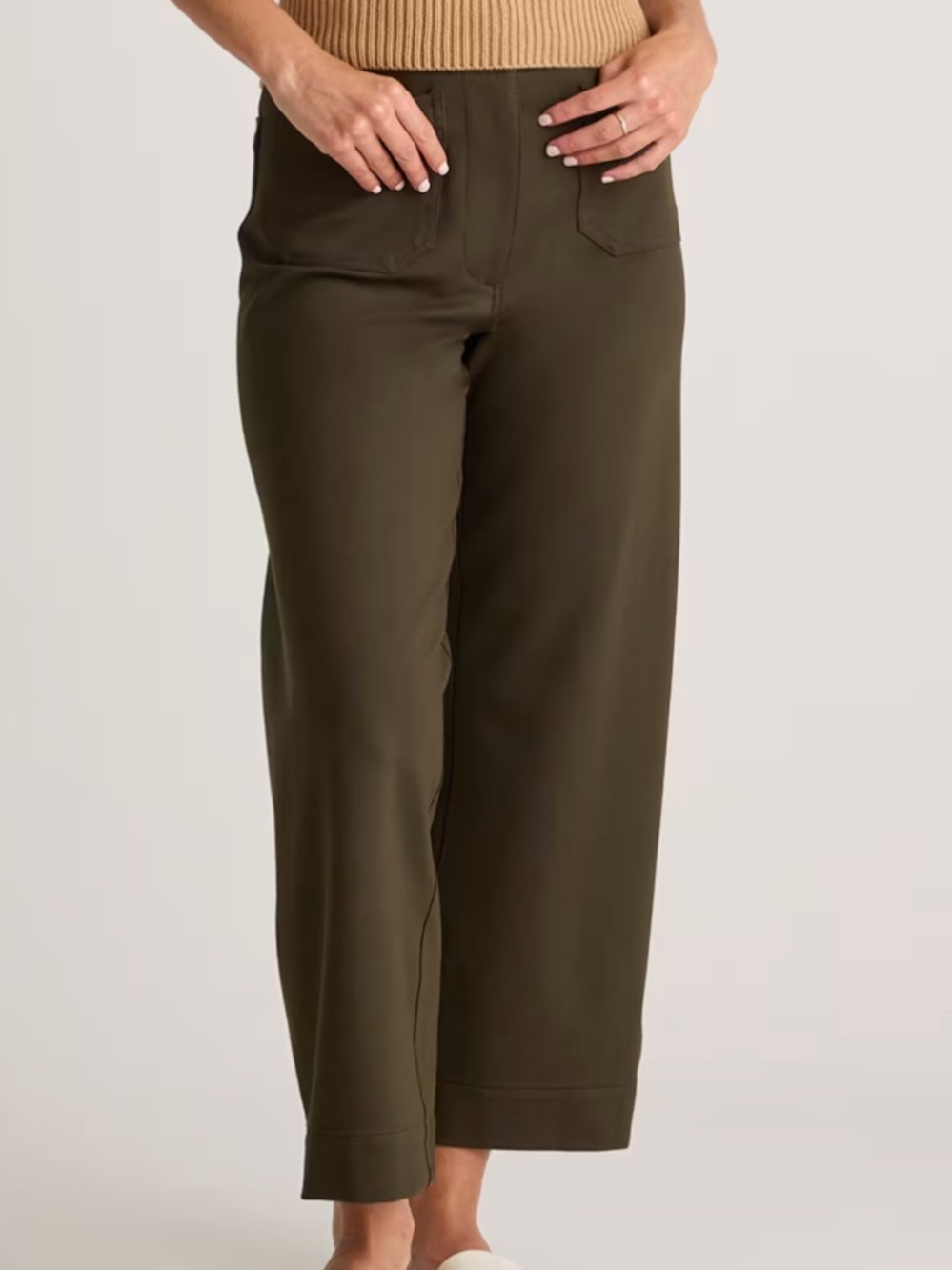 👀NWOT QUINCE Ultra Stretch Ponte Cropped Wide Leg Pant